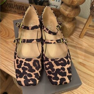 Franco Sarto Leopard Print Mary Jane Flats 7 LIMITED TIME SALE